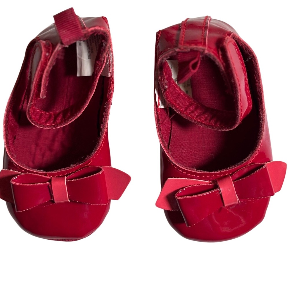 Gymboree Set w/ Red Leather Bow Baby‎ Girls Shoes Size 6-12 Months & Headband